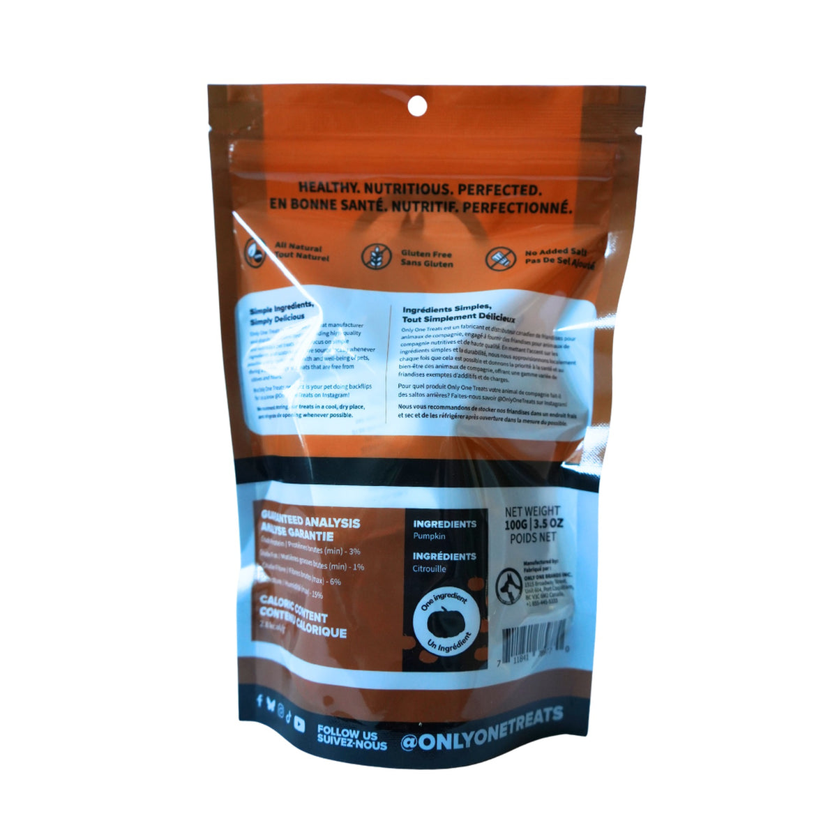 Only One Treats Dried Pumpkin Slices 100g｜狗狗零食及咀嚼小食｜加拿大直送-狗-毛孩物語Pets Thing｜香港寵物貓狗用品專門店：IATA寵物飛機籠、寵物手推車、貓爬架貓樹
