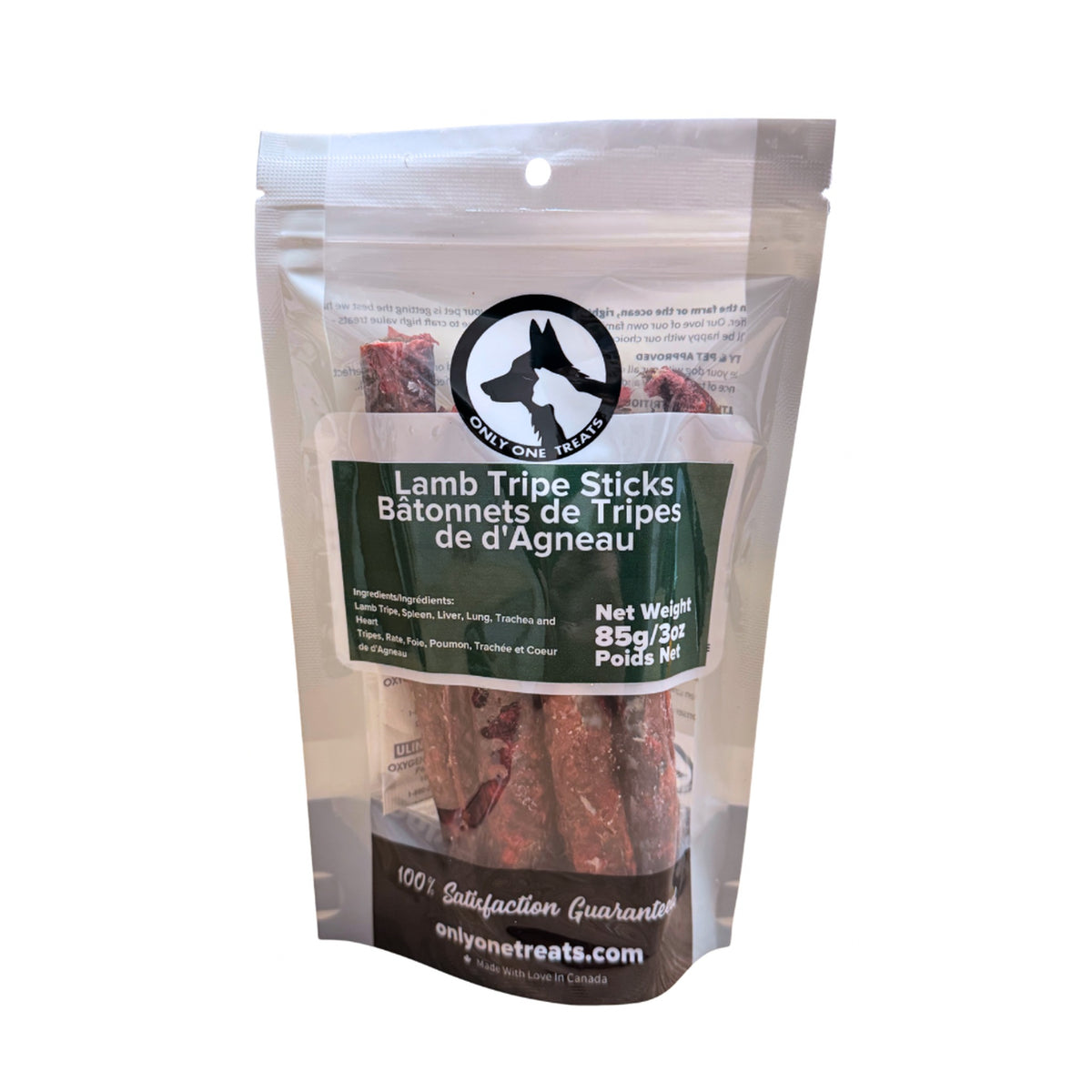 Only One Treats Lamb Tripe Sticks 85g｜狗狗零食及咀嚼小食｜加拿大直送-狗-毛孩物語Pets Thing｜香港寵物貓狗用品專門店：IATA寵物飛機籠、寵物手推車、貓爬架貓樹