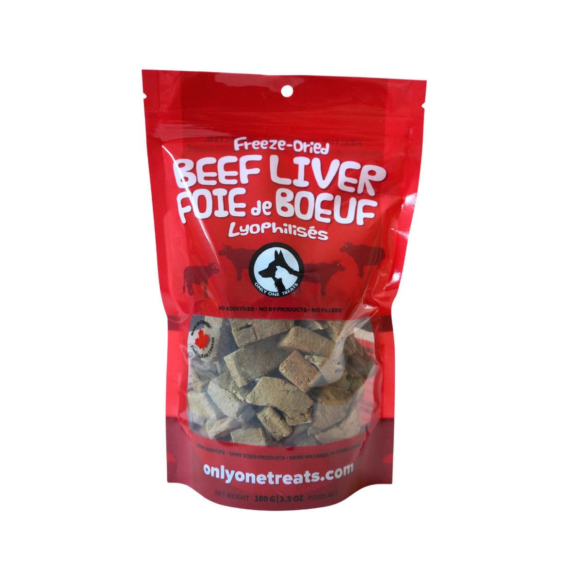 Only One Treats Freeze-Dried Beef Liver 100g｜狗狗零食及咀嚼小食｜加拿大直送-狗-毛孩物語Pets Thing｜香港寵物貓狗用品專門店：IATA寵物飛機籠、寵物手推車、貓爬架貓樹