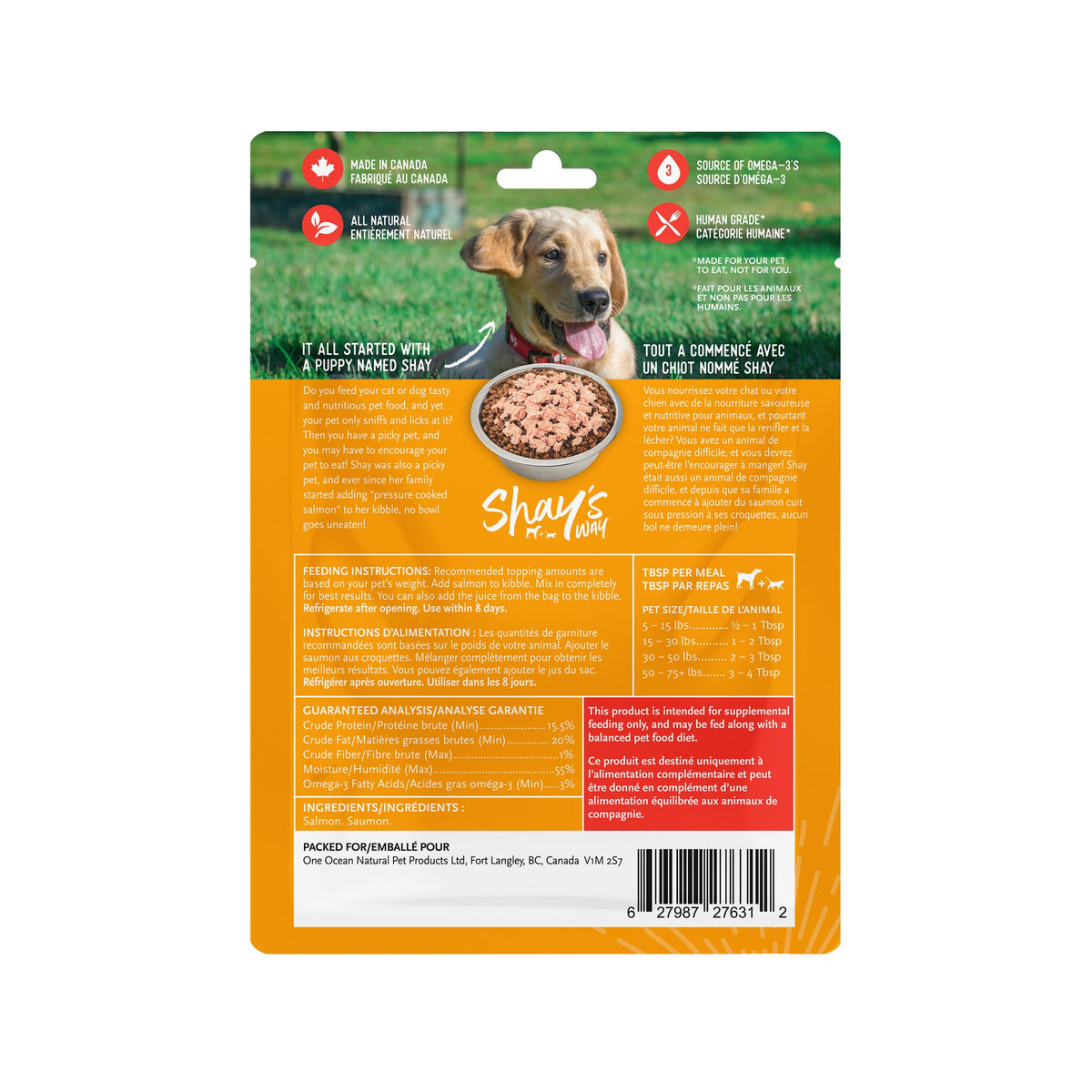 Shay's Way Steelhead Salmon Meal Topper — 4oz｜狗狗食品｜加拿大直送-狗-毛孩物語Pets Thing｜香港寵物貓狗用品專門店：IATA寵物飛機籠、寵物手推車、貓爬架貓樹