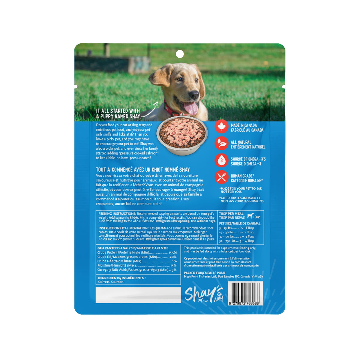 Shay's Way Atlantic Salmon Meal Topper — 8oz｜狗狗食品｜加拿大直送-貓狗-毛孩物語Pets Thing｜香港寵物貓狗用品專門店：IATA寵物飛機籠、寵物手推車、貓爬架貓樹