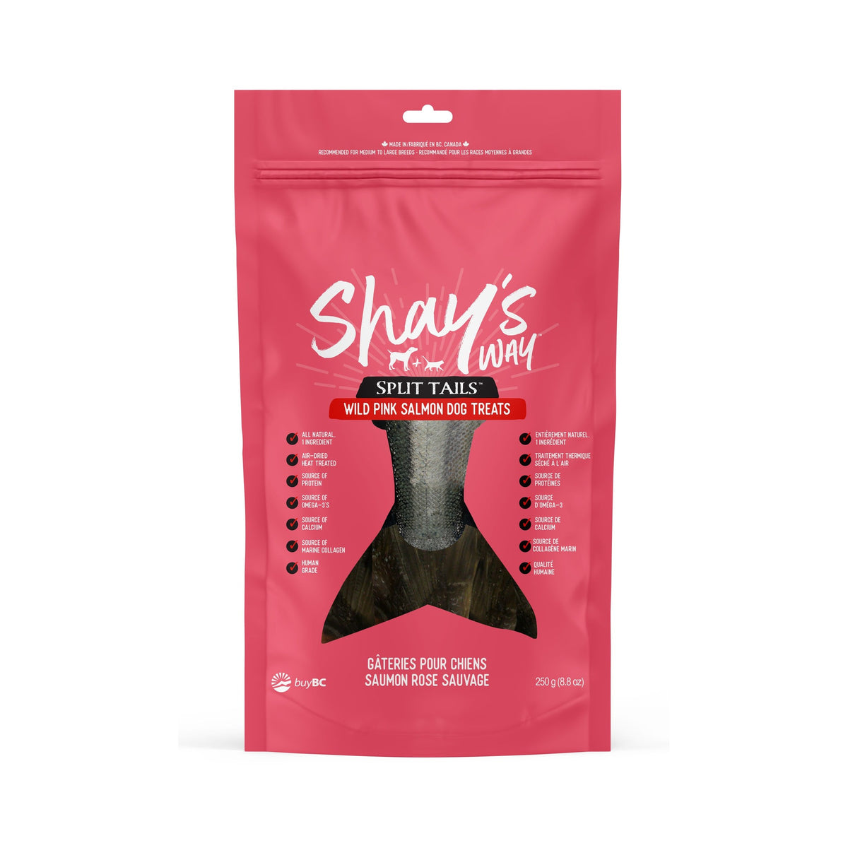 Shay's Way Wild Pink Split Tails — 250g｜狗狗零食及咀嚼小食｜加拿大直送-狗-毛孩物語Pets Thing｜香港寵物貓狗用品專門店：IATA寵物飛機籠、寵物手推車、貓爬架貓樹