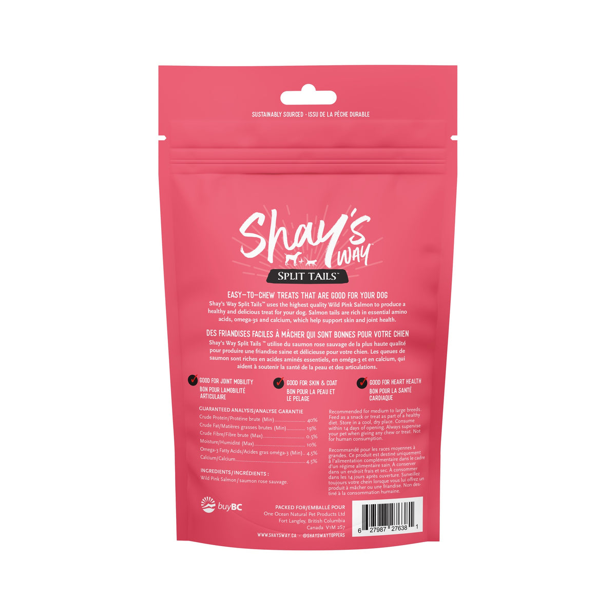 Shay's Way Wild Pink Split Tails — 50g｜狗狗零食及咀嚼小食｜加拿大直送-狗-毛孩物語Pets Thing｜香港寵物貓狗用品專門店：IATA寵物飛機籠、寵物手推車、貓爬架貓樹