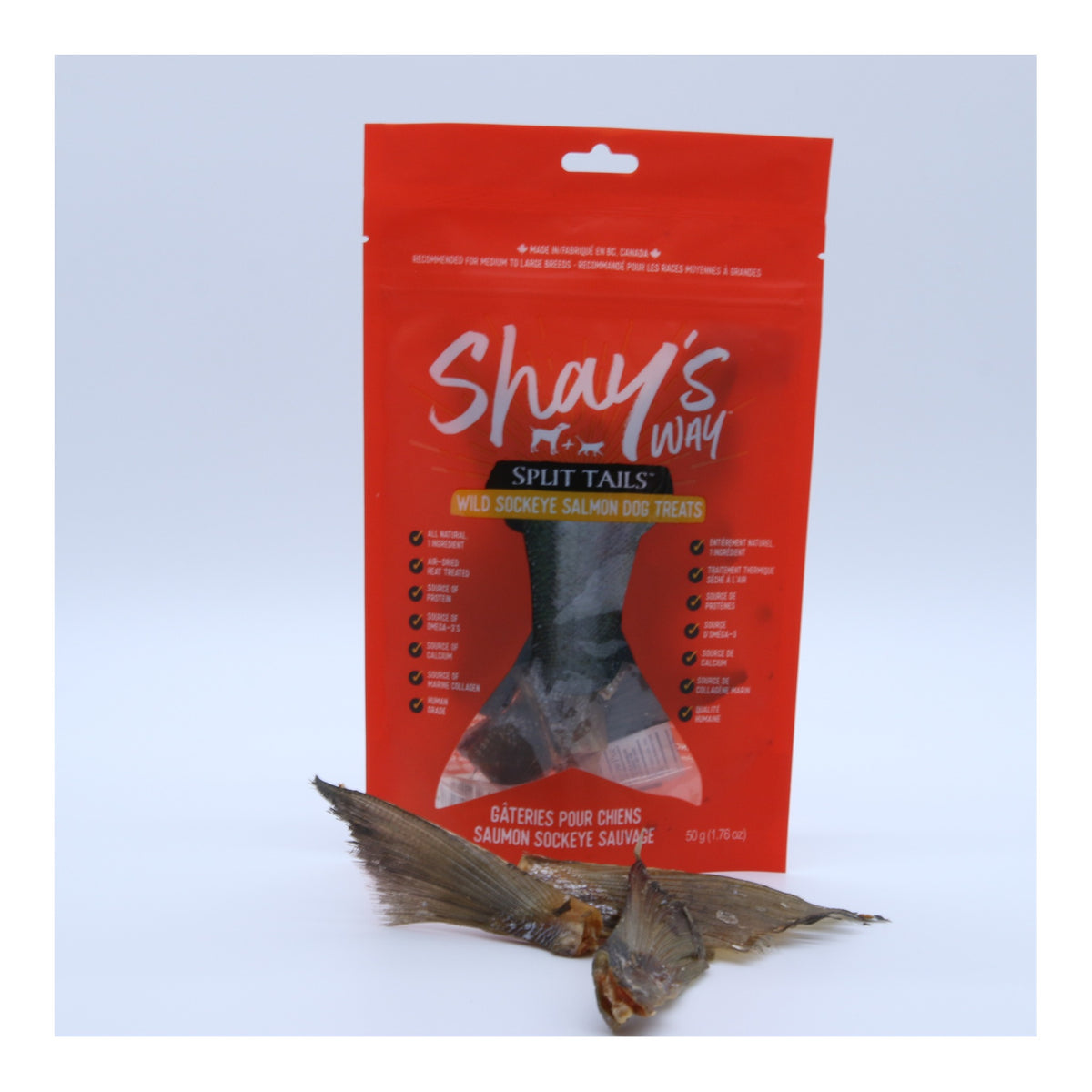 Shay's Way Wild Sockeye Split Tails — 50g｜狗狗零食及咀嚼小食｜加拿大直送-狗-毛孩物語Pets Thing｜香港寵物貓狗用品專門店：IATA寵物飛機籠、寵物手推車、貓爬架貓樹