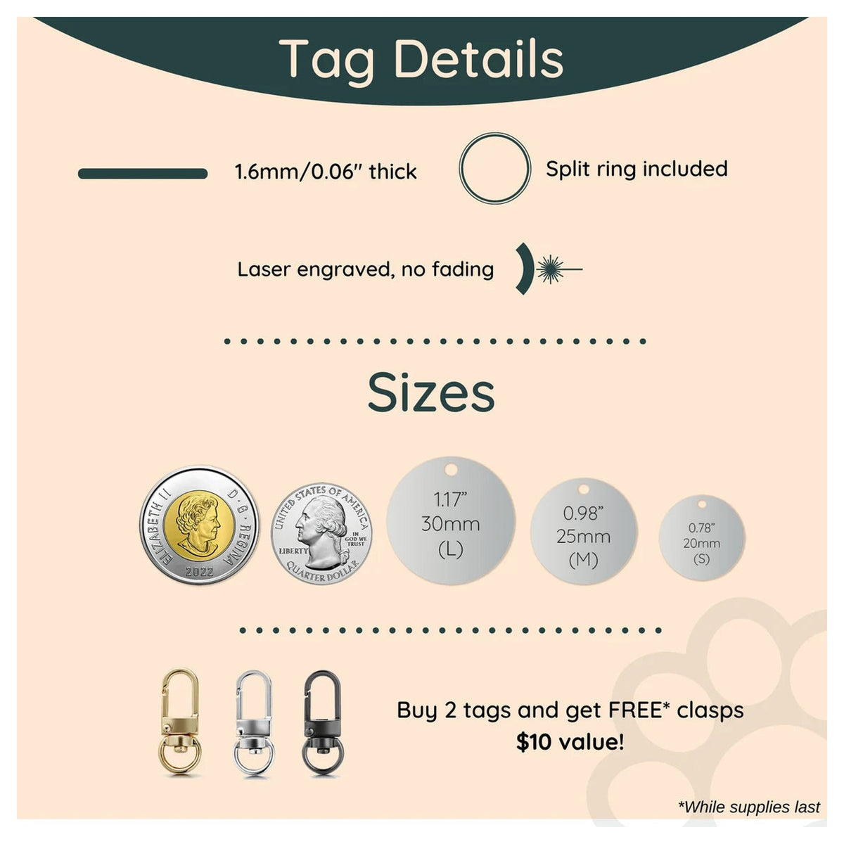 Tag4MyPet Custom Engraved Dog Tags｜寵物刻字名牌｜加拿大直送 產品細節圖 5