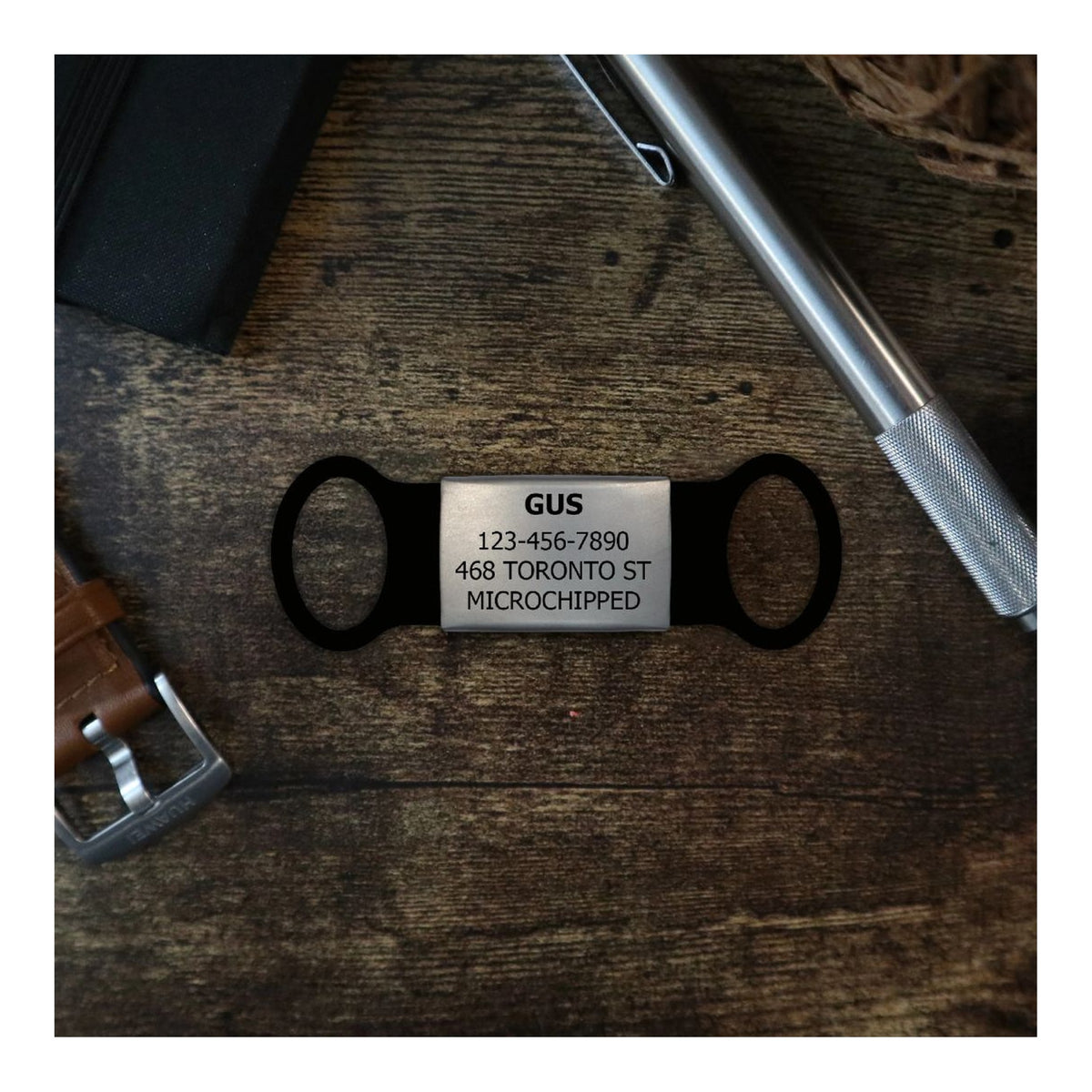 Tag4MyPet Minimalist Designs Engraved - Silent Dog Tag｜寵物刻字名牌｜加拿大直送 主產品圖