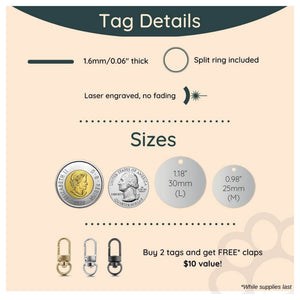 Tag4MyPet Custom Stylish Designs Engraved - Pet ID Tags｜寵物刻字名牌｜加拿大直送-狗-毛孩物語Pets Thing｜香港寵物貓狗用品專門店：IATA寵物飛機籠、寵物手推車、貓爬架貓樹