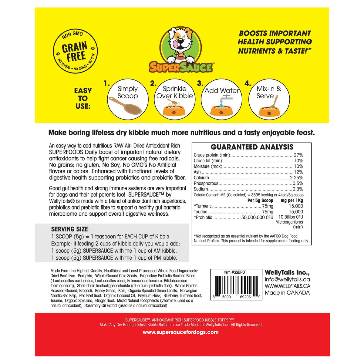 WellyTails SUPERSAUCE™ Beef Liver + PROBIOTICS Digestive Health 5.4 oz. (153g) MADE IN CANADA｜狗狗營養補充品｜加拿大直送-寵物補充品-毛孩物語Pets Thing｜香港寵物貓狗用品專門店：IATA寵物飛機籠、寵物手推車、貓爬架貓樹