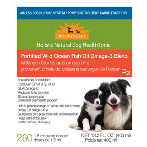WellyTails Fortified Wild Ocean Fish Oil Omega-3 Blend Dog 400mL Airless Dosing Pump｜狗狗營養補充品｜加拿大直送-寵物補充品-毛孩物語Pets Thing｜香港寵物貓狗用品專門店：IATA寵物飛機籠、寵物手推車、貓爬架貓樹