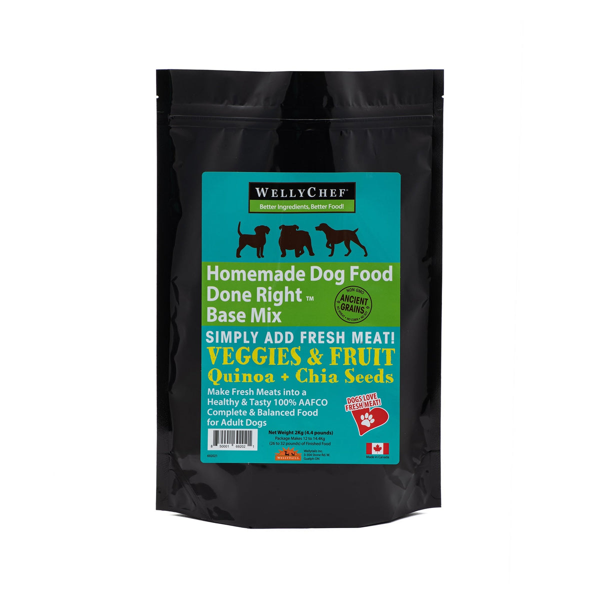 WellyTails WellyChef Homemade ADULT DOG FOOD Done Right BASE MIX - Just Add Your Fresh Meat｜狗狗食品｜加拿大直送-狗-毛孩物語Pets Thing｜香港寵物貓狗用品專門店：IATA寵物飛機籠、寵物手推車、貓爬架貓樹