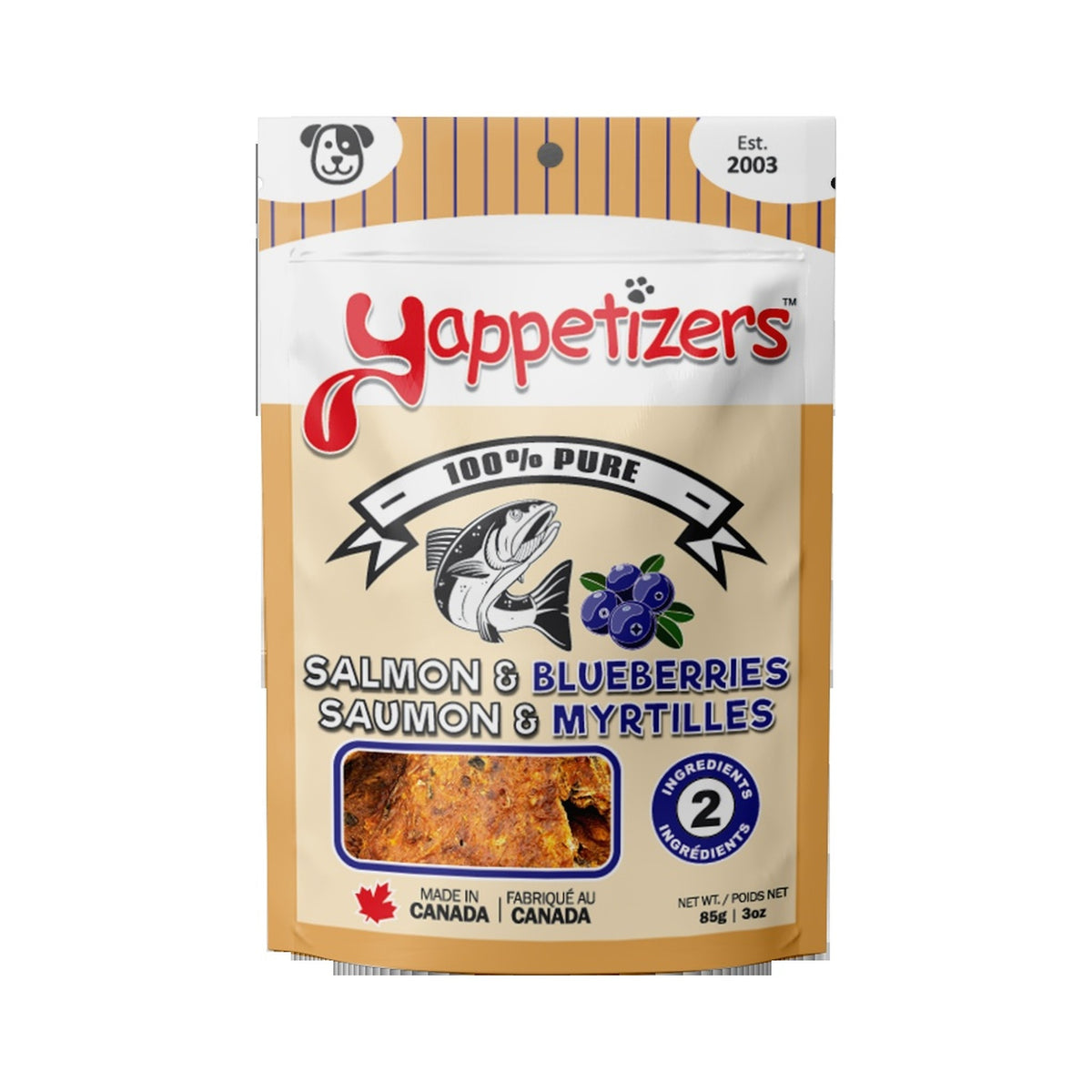 Yappetizers Wild Salmon + Blueberries Dog Treats｜狗狗零食｜加拿大直送 主產品圖