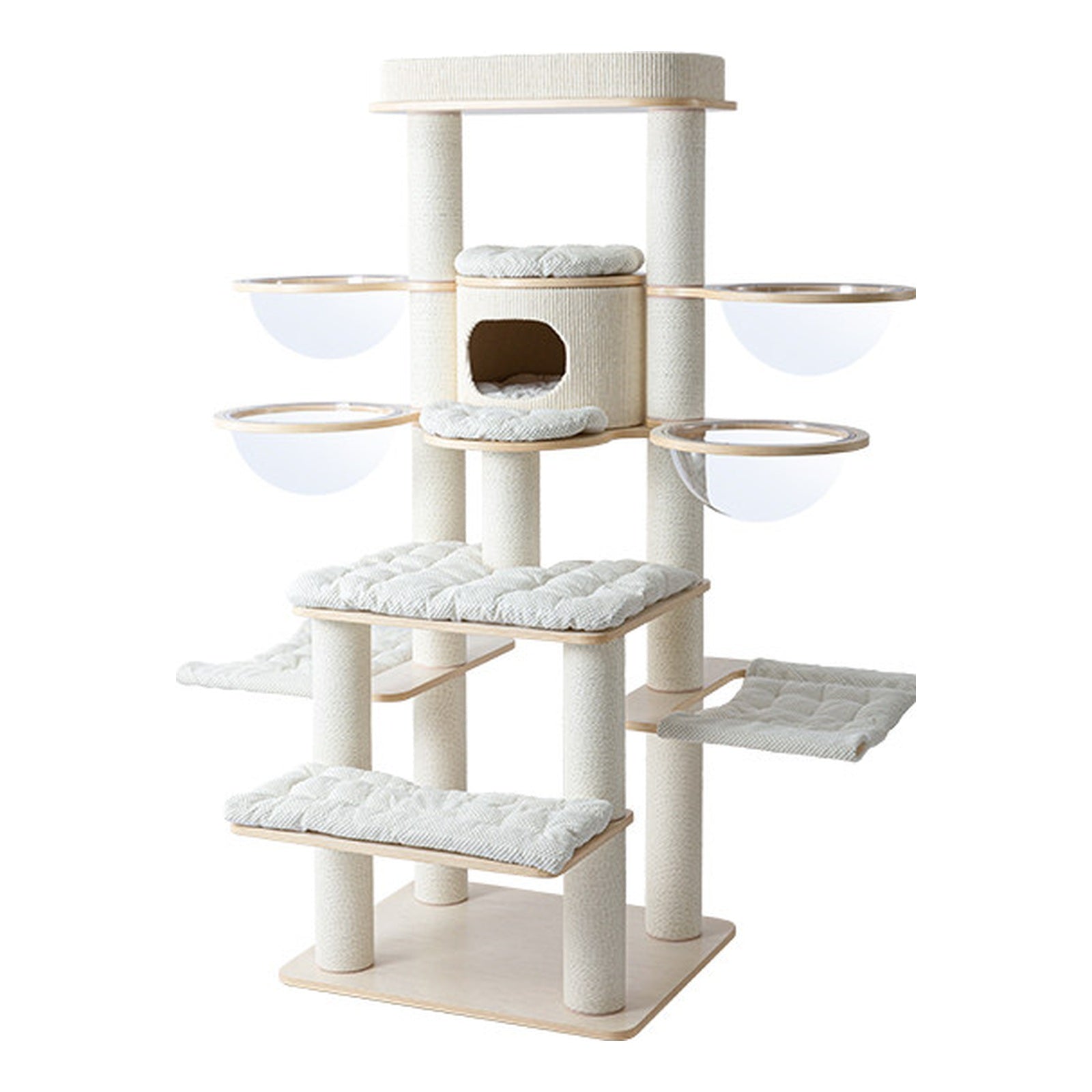 Purring 182535 超大型多層實木貓城堡（182cm・太空碗／吊床） 商品圖片 1