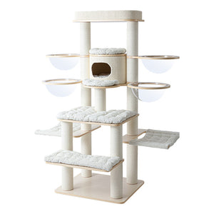 Purring 182535 超大型多層實木貓城堡（182cm・太空碗／吊床） 商品圖片 1