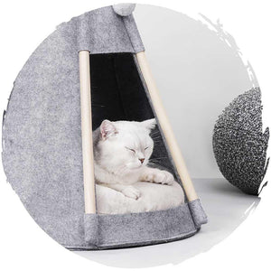 加厚羊毛⛺冬天帳篷式寵物保暖貓窩-貓-毛孩物語Pets Thing｜香港寵物貓狗用品專門店：IATA寵物飛機籠、寵物手推車、貓爬架貓樹