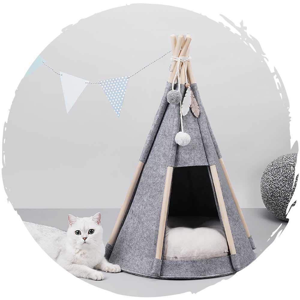 加厚羊毛⛺冬天帳篷式寵物保暖貓窩-貓-毛孩物語Pets Thing｜香港寵物貓狗用品專門店：IATA寵物飛機籠、寵物手推車、貓爬架貓樹