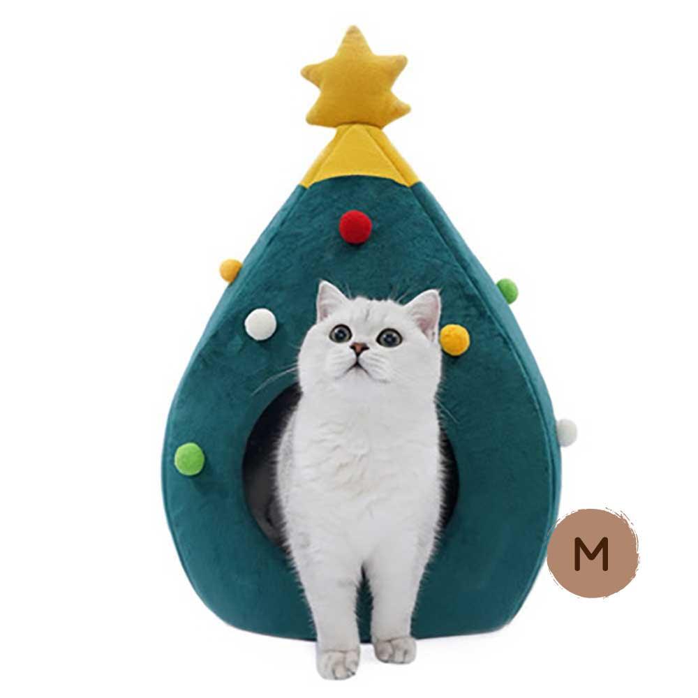 聖誕冬季保暖封閉式絨面聖誕樹型貓咪屋狗窩-貓狗-毛孩物語Pets Thing｜香港寵物貓狗用品專門店：IATA寵物飛機籠、寵物手推車、貓爬架貓樹