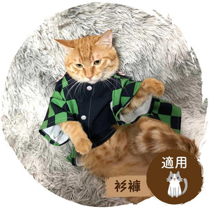 👻鬼滅之刃Cosplay貓貓服飾(竈門炭治郎)-貓-毛孩物語Pets Thing｜香港寵物貓狗用品專門店：IATA寵物飛機籠、寵物手推車、貓爬架貓樹