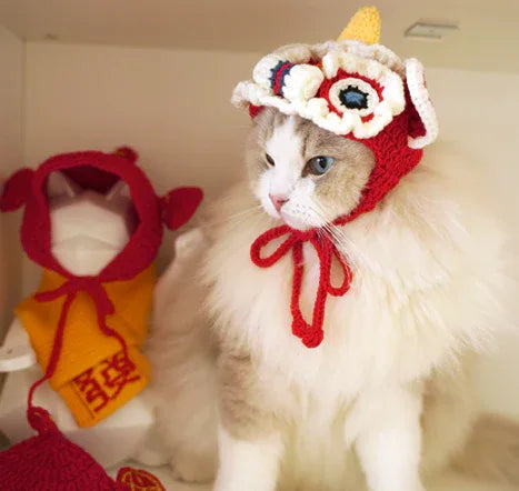 寵物新年裝飾衣服狗狗貓咪新年帽子(醒獅帽子)-貓狗-毛孩物語Pets Thing｜香港寵物貓狗用品專門店：IATA寵物飛機籠、寵物手推車、貓爬架貓樹