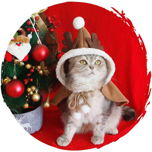 啡色聖誕鹿寵物衣服可愛貓咪披風斗篷-貓狗-毛孩物語Pets Thing｜香港寵物貓狗用品專門店：IATA寵物飛機籠、寵物手推車、貓爬架貓樹