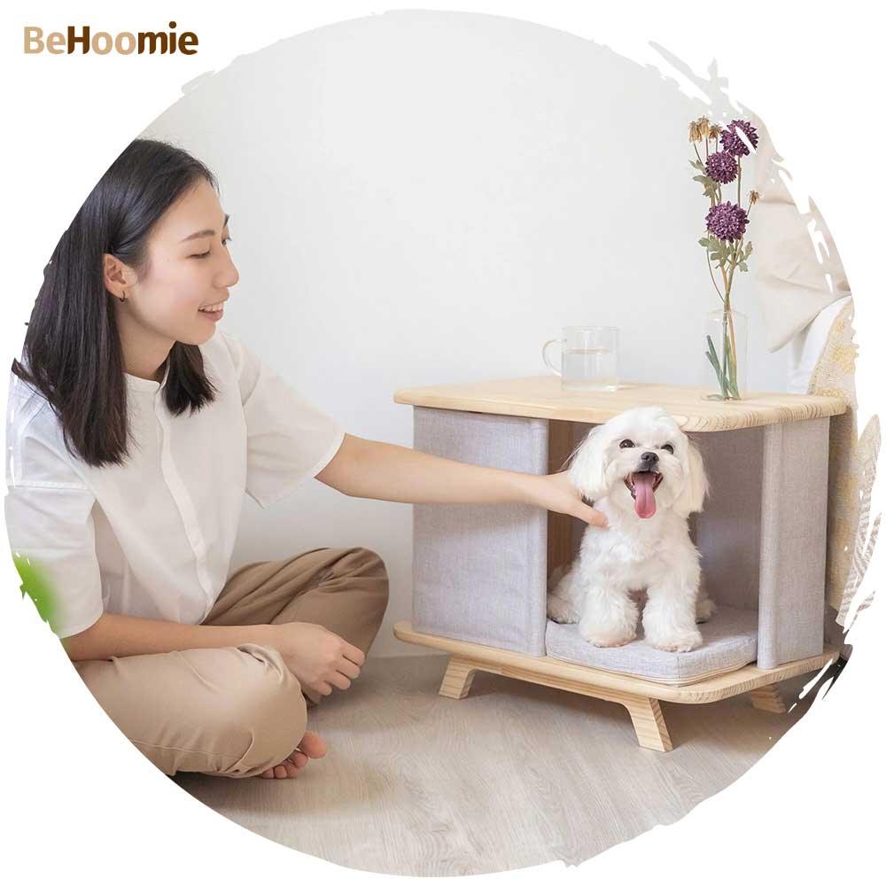 【人寵共用・台灣直送】BeHoomie麻布原木寵物窩茶几-貓狗-毛孩物語Pets Thing｜香港寵物貓狗用品專門店：IATA寵物飛機籠、寵物手推車、貓爬架貓樹