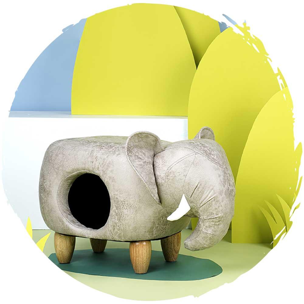 zeze人貓共用動物四季通用換鞋凳仔貓窩 (灰色河馬)-貓狗-毛孩物語Pets Thing｜香港寵物貓狗用品專門店：IATA寵物飛機籠、寵物手推車、貓爬架貓樹