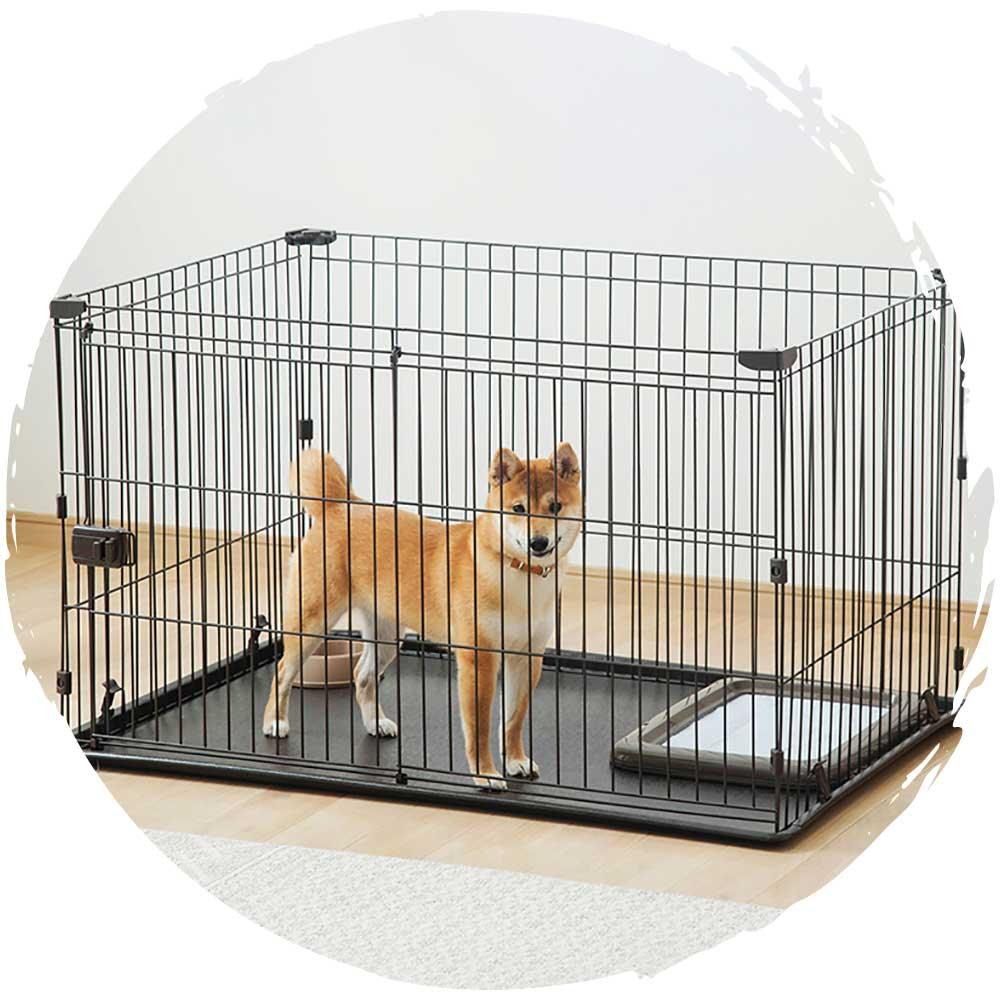 IRIS STS600TN 室內小型犬滑輪狗籠 (茶色連籠頂、狗廁所｜93cm x 63cm x 64cm)-狗-毛孩物語Pets Thing｜香港寵物貓狗用品專門店：IATA寵物飛機籠、寵物手推車、貓爬架貓樹