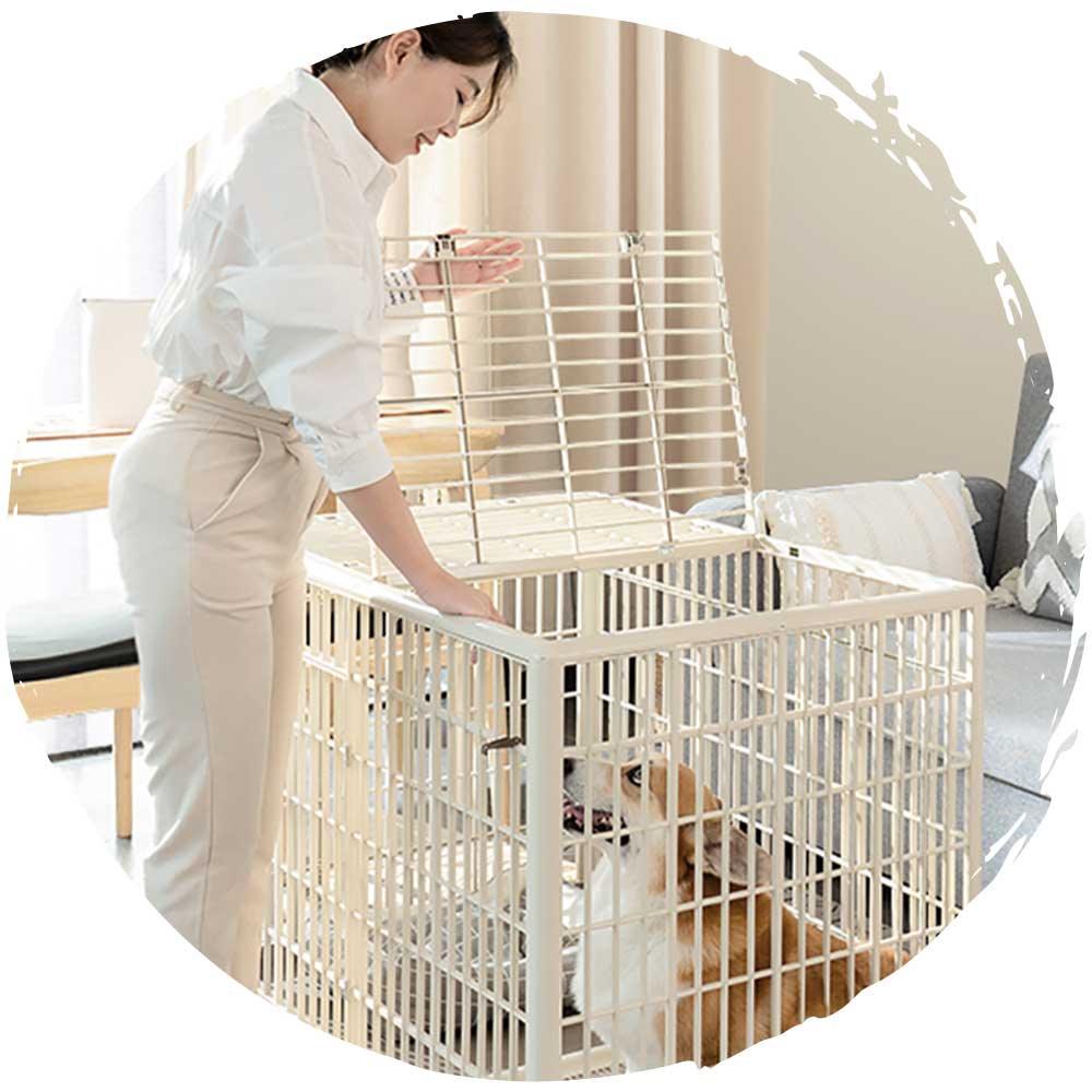 IRIS 1000室內中型犬狗籠－連滾輪輪子＋上蓋 (大碼｜97.6 x 67.2 x 74.3cm)-狗-毛孩物語Pets Thing｜香港寵物貓狗用品專門店：IATA寵物飛機籠、寵物手推車、貓爬架貓樹