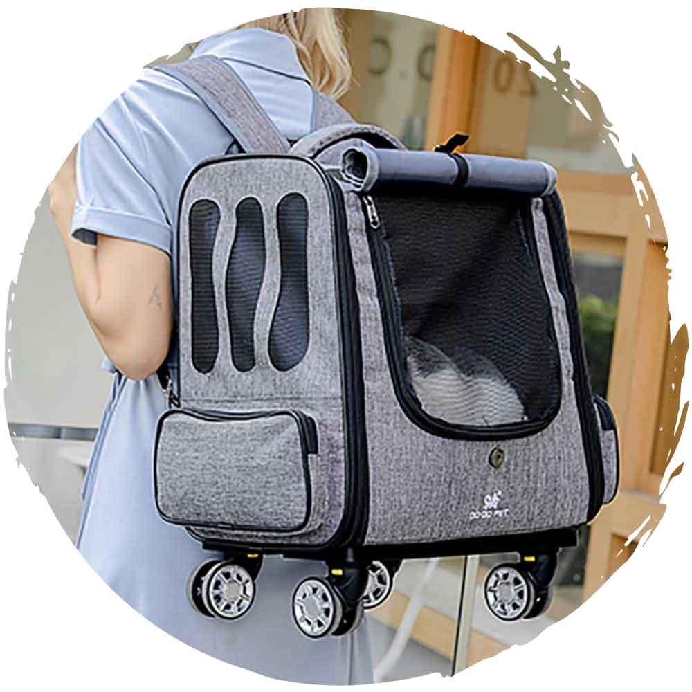 DODOPET 寵物兩用背囊手拉車 四輪360度轉動(藍色) (寵物承重：10kg)-貓狗-毛孩物語Pets Thing｜香港寵物貓狗用品專門店：IATA寵物飛機籠、寵物手推車、貓爬架貓樹