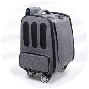 DODOPET 寵物兩用背囊手拉車 四輪360度轉動(灰色) (寵物承重：10kg)-貓狗-毛孩物語Pets Thing｜香港寵物貓狗用品專門店：IATA寵物飛機籠、寵物手推車、貓爬架貓樹