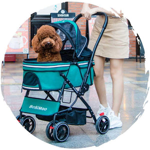 DODOPET 高級高身四輪摺疊反光狗狗手推車 (寵物承重：25kg)-狗-毛孩物語Pets Thing｜香港寵物貓狗用品專門店：IATA寵物飛機籠、寵物手推車、貓爬架貓樹