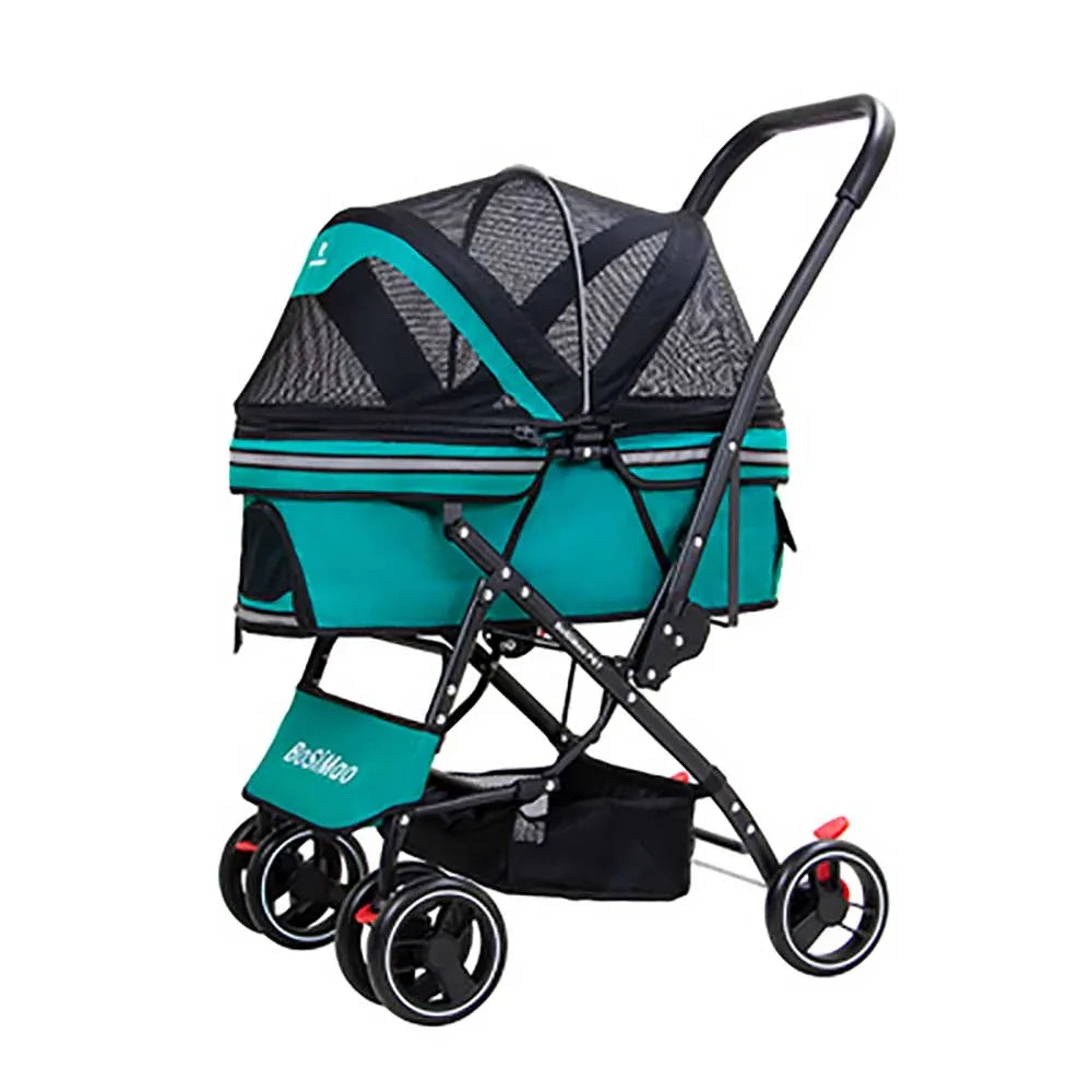 DODOPET 高級高身四輪摺疊反光狗狗手推車 (寵物承重：25kg)-狗-毛孩物語Pets Thing｜香港寵物貓狗用品專門店：IATA寵物飛機籠、寵物手推車、貓爬架貓樹