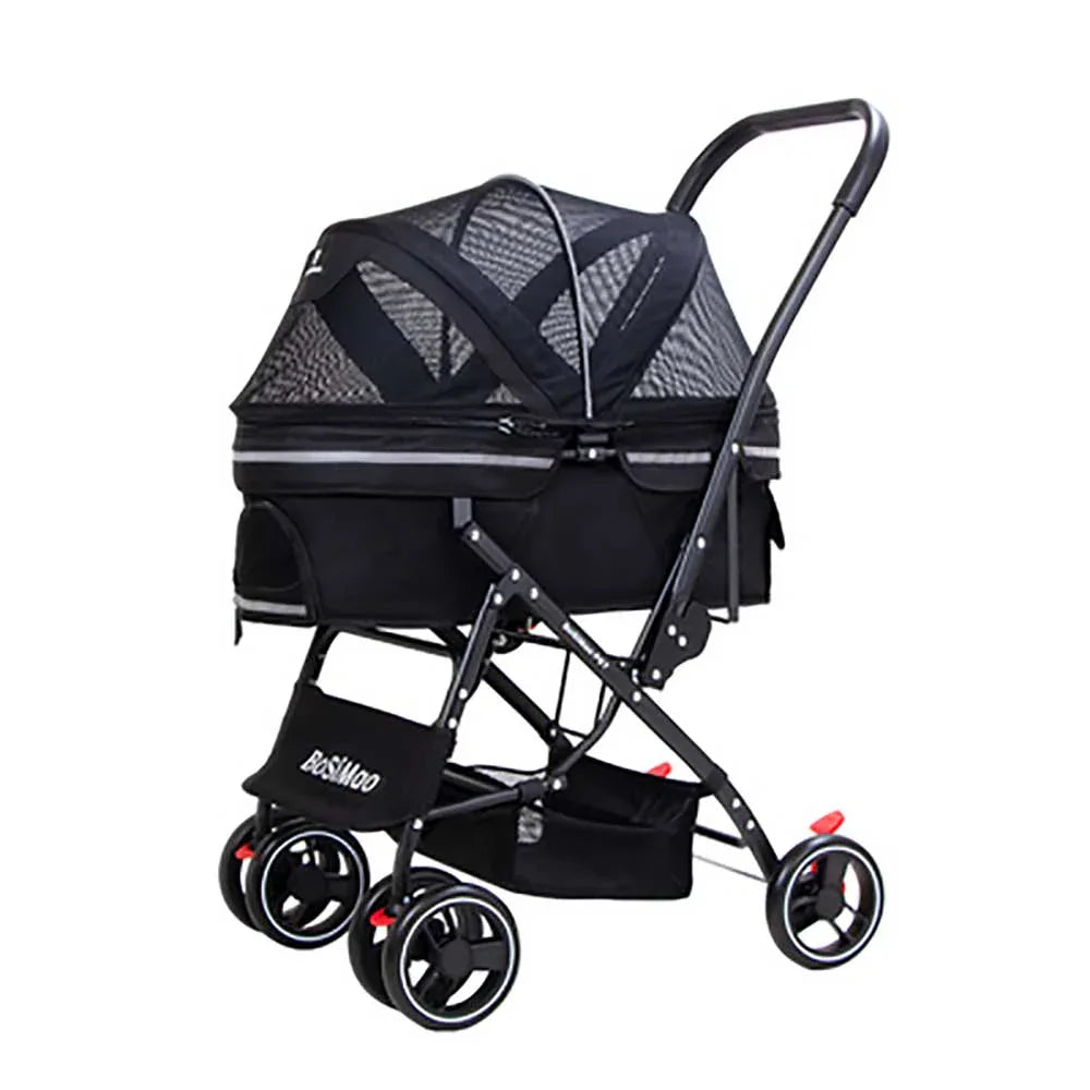DODOPET 高級高身四輪摺疊反光狗狗手推車 (寵物承重：25kg)-狗-毛孩物語Pets Thing｜香港寵物貓狗用品專門店：IATA寵物飛機籠、寵物手推車、貓爬架貓樹