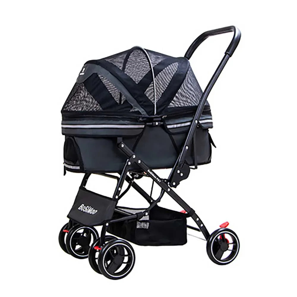 DODOPET 高級高身四輪摺疊反光狗狗手推車 (寵物承重：25kg)-狗-毛孩物語Pets Thing｜香港寵物貓狗用品專門店：IATA寵物飛機籠、寵物手推車、貓爬架貓樹