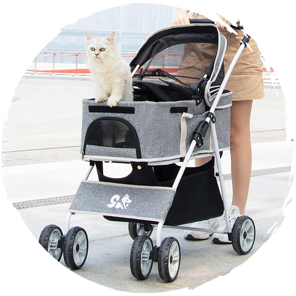 DODOPET 可分拆四輪摺疊狗狗手推車 (寵物承重：20kg)-狗-毛孩物語Pets Thing｜香港寵物貓狗用品專門店：IATA寵物飛機籠、寵物手推車、貓爬架貓樹
