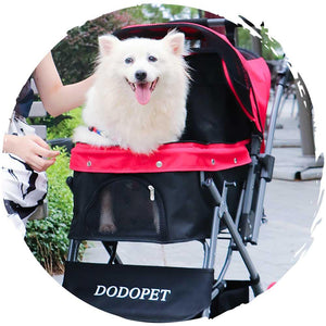 DODOPET 雙向推動四輪摺疊狗狗手推車 (寵物承重：25kg)-狗-毛孩物語Pets Thing｜香港寵物貓狗用品專門店：IATA寵物飛機籠、寵物手推車、貓爬架貓樹