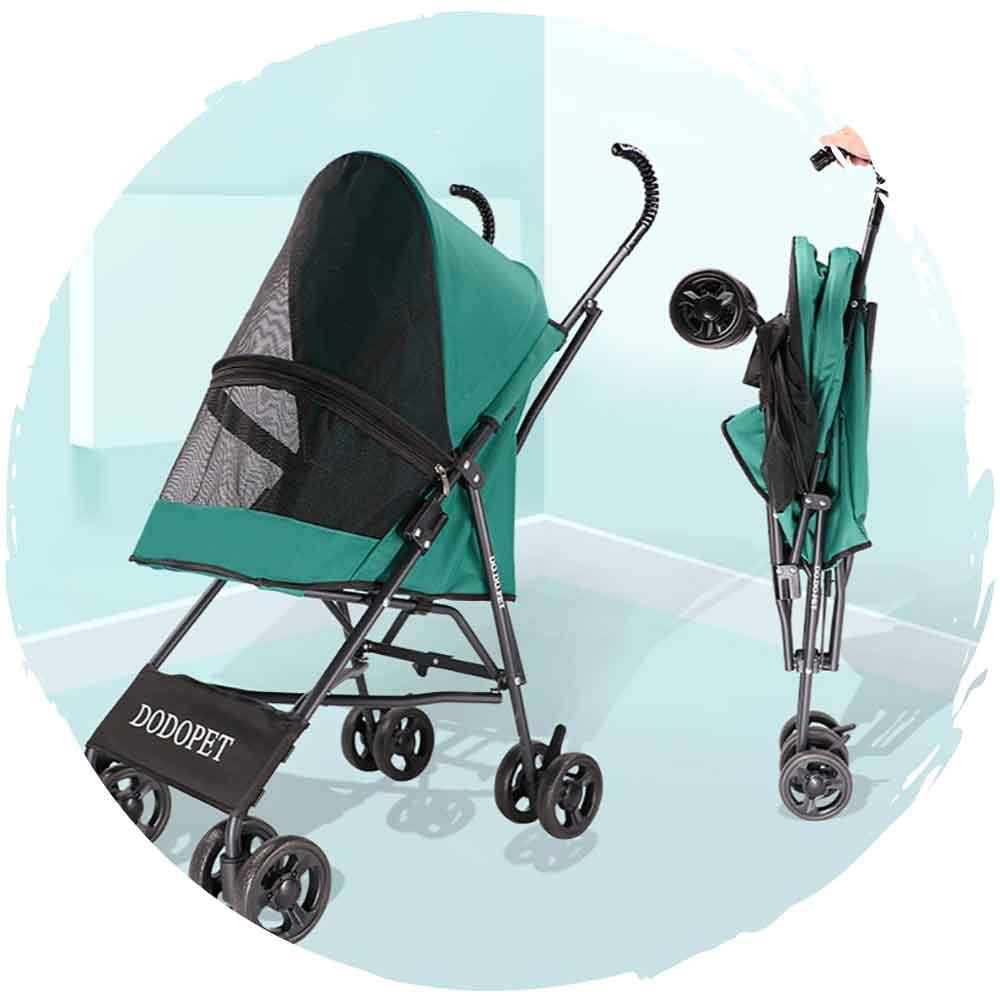 DODOPET 輕盈四輪摺疊小型狗手推車(紫紅色)（寵物承重：10kg）-狗-毛孩物語Pets Thing｜香港寵物貓狗用品專門店：IATA寵物飛機籠、寵物手推車、貓爬架貓樹
