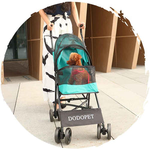 DODOPET 輕盈四輪摺疊小型狗手推車(綠色)（寵物承重：10kg）-狗-毛孩物語Pets Thing｜香港寵物貓狗用品專門店：IATA寵物飛機籠、寵物手推車、貓爬架貓樹