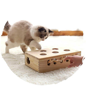 貓咪松木打地鼠逗貓玩具 (升階版｜33 x 26cm)-貓-毛孩物語Pets Thing｜香港寵物貓狗用品專門店：IATA寵物飛機籠、寵物手推車、貓爬架貓樹