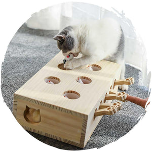 貓咪松木打地鼠逗貓玩具 (基礎版｜28 x 21cm)-貓-毛孩物語Pets Thing｜香港寵物貓狗用品專門店：IATA寵物飛機籠、寵物手推車、貓爬架貓樹