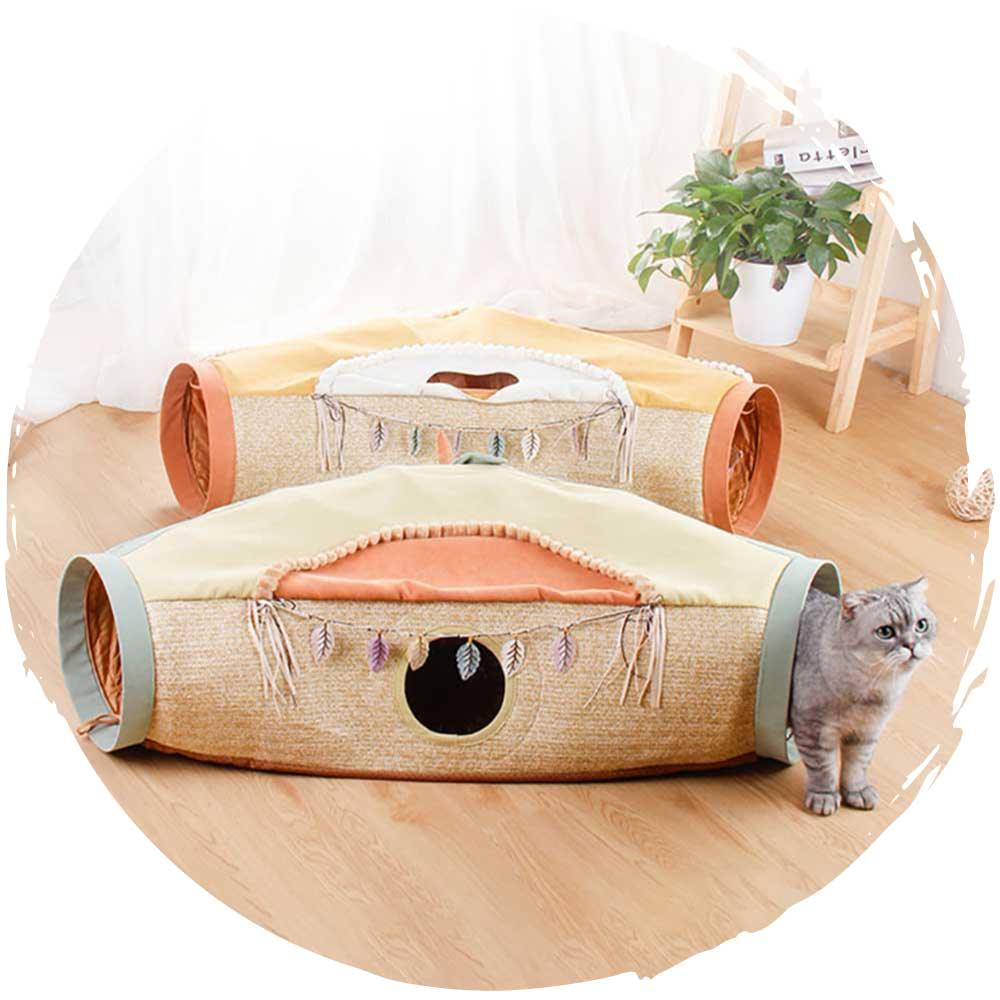 😺可折疊劍麻貓抓墊隧道貓窩(橙色)-貓-毛孩物語Pets Thing｜香港寵物貓狗用品專門店：IATA寵物飛機籠、寵物手推車、貓爬架貓樹