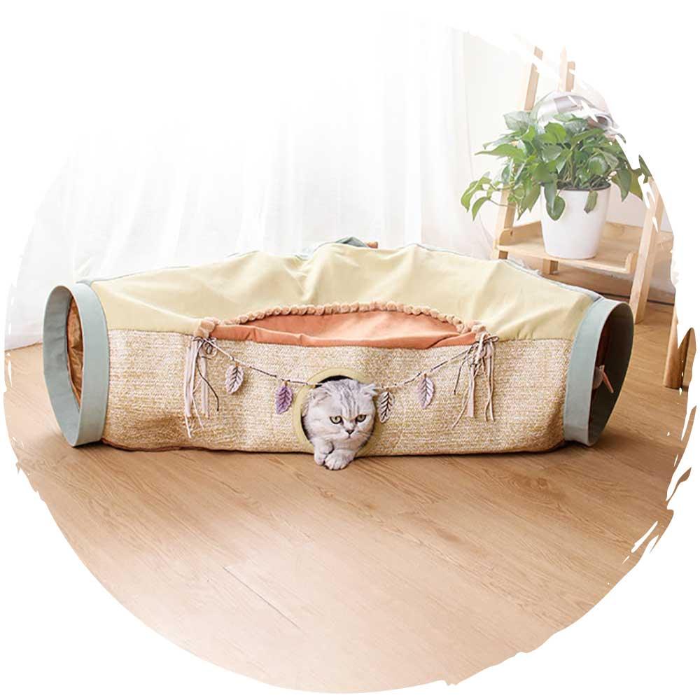😺可折疊劍麻貓抓墊隧道貓窩(綠色)-貓-毛孩物語Pets Thing｜香港寵物貓狗用品專門店：IATA寵物飛機籠、寵物手推車、貓爬架貓樹