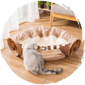 😺多功能可折疊隧道貓窩(櫻花色)-貓-毛孩物語Pets Thing｜香港寵物貓狗用品專門店：IATA寵物飛機籠、寵物手推車、貓爬架貓樹